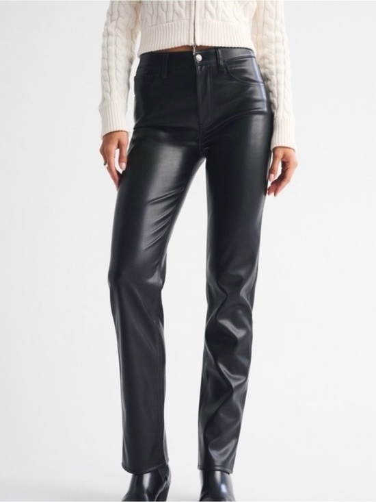 Abercrombie & Fitch Pants - Abercrombie & fitch the 90’s straight ultra high-rise vegan leather size 32 14